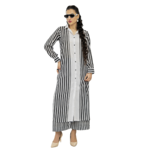 MAYA<br>Black & White Crepe Dress