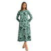 ALAYA<br>Floral Crepe Flared Dress