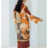 WAFA <br>Beige & Red Floral Crepe Dress