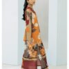 WAFA <br>Beige & Red Floral Crepe Dress