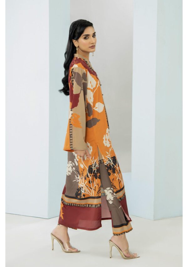 WAFA <br>Beige & Red Floral Crepe Dress