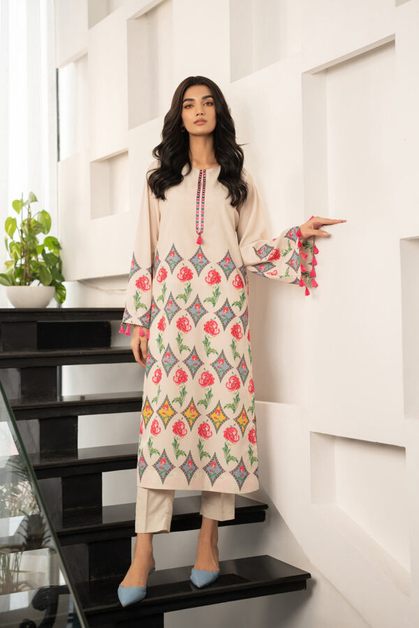 ZARAH<br>Ivory Ethnic Crepe 2-Piece