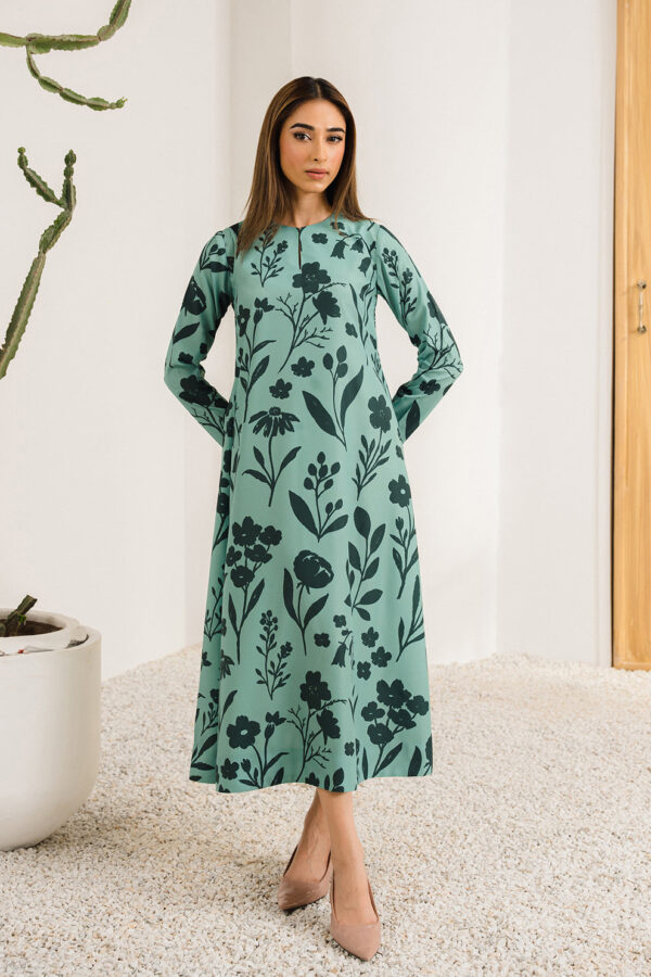 ALAYA<br>Floral Crepe Flared Dress