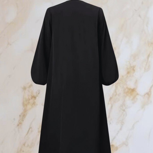 Midnight Black Abaya – Elegant ]Abaya with Gold Buttons | Best Abayas Online