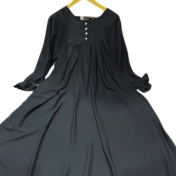 Midnight Black Abaya – Elegant ]Abaya with Gold Buttons | Best Abayas Online