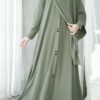 Purple Serene Abaya – Elegant Loose Fit, Long Sleeve Chiffon Abaya with Stoller | Modest Casual Dress for Muslim Women