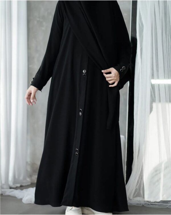Purple Serene Abaya – Elegant Loose Fit, Long Sleeve Chiffon Abaya with Stoller | Modest Casual Dress for Muslim Women