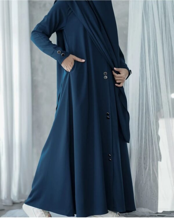 Purple Serene Abaya – Elegant Loose Fit, Long Sleeve Chiffon Abaya with Stoller | Modest Casual Dress for Muslim Women