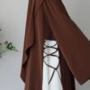 Classic Brown Abaya | Modest Plain Abaya with Stoller | Elegant Abaya for Women
