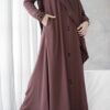 Purple Serene Abaya – Elegant Loose Fit, Long Sleeve Chiffon Abaya with Stoller | Modest Casual Dress for Muslim Women