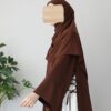 Classic Brown Abaya | Modest Plain Abaya with Stoller | Elegant Abaya for Women