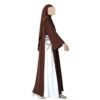 Classic Brown Abaya | Modest Plain Abaya with Stoller | Elegant Abaya for Women