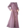 Purple Serene Abaya – Elegant Loose Fit, Long Sleeve Chiffon Abaya with Stoller | Modest Casual Dress for Muslim Women