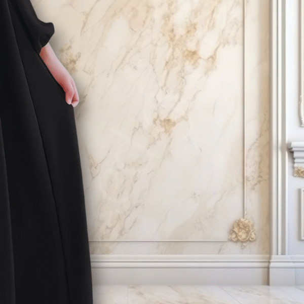 Midnight Black Abaya – Elegant ]Abaya with Gold Buttons | Best Abayas Online